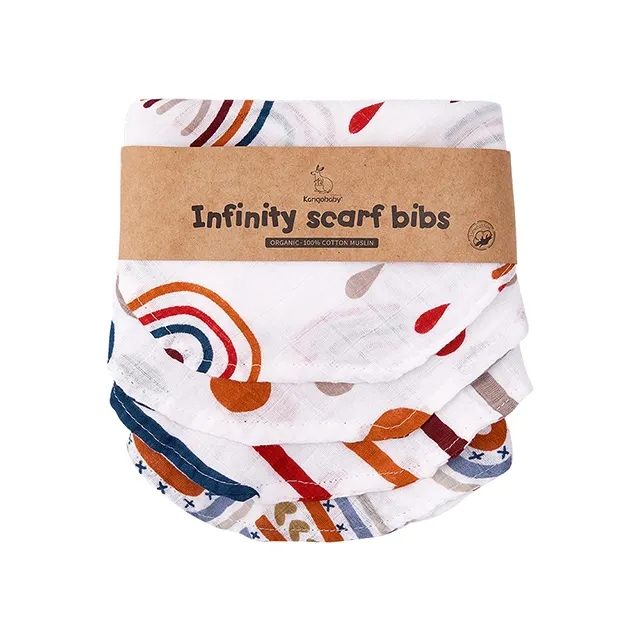 custom print muslin infinity scarf bibs