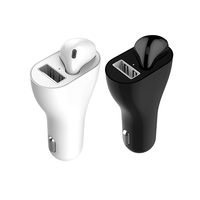 2-in-1 Elektroauto-Ladegerät mit USB-Anschluss QC3.0 Schnellladung Kopfhörer & Freisprechmikrofon für Mobiltelefone