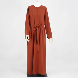 ชุดอาบายะผ้าขนสัตว์ขายส่งจากโรงงานสำหรับสตรีชาวมุสลิม ลายเรียบง่าย ทรงตรง - Product Image 6