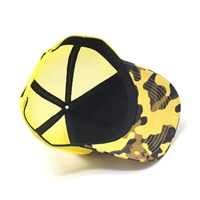 Venta al por mayor de parches personalizados con logotipo de alta calidad de 5 paneles de ala precurvada Old School Camo Gorras gorras de camionero de malla sombrero