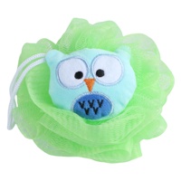 Prix d'usine pas cher maille éponge boule de bain fleur douche pouf personnalisé exfoliant Loofa éponge bain avec mousse de forme ronde