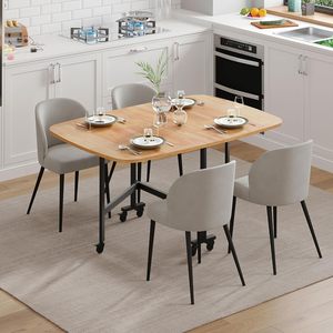 <span class=keywords><strong>Tavolo</strong></span> Pieghevole Multifunzione con Ali <span class=keywords><strong>a</strong></span> Goccia - <span class=keywords><strong>Tavolo</strong></span> da Cucina Pieghevole in Legno da 47" con 6 Ruote - Product Image 3