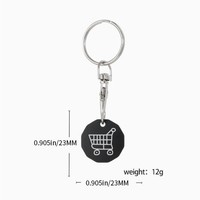 Porte-clés mousquetons en fer, logo chariot de courses tendance, impression UV, accessoires métalliques DIY, légers, résistants et élégants