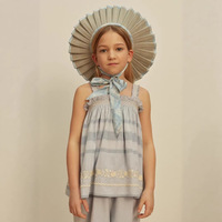 Ensembles de Vêtements Tendance pour Filles 2026 – Nouveauté Été Personnalisée : Ensemble Haut à Bretelles Manches Courtes en Coton Brodé Floral et Dentelle Style Pastoral Ins