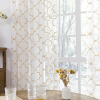 Translucide Marocain Broderie Texturé Tissu Transparent Rideau Voile Blanc Tulle Fenêtre Panneau Rideaux pour Salon Chambre