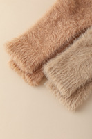 Vente en gros, mode hiver, peluche confortable pour femme, couleur unie, fausse fourrure, vison poilu, moelleux, chambre, canapé, chaussettes floues pour dormir
