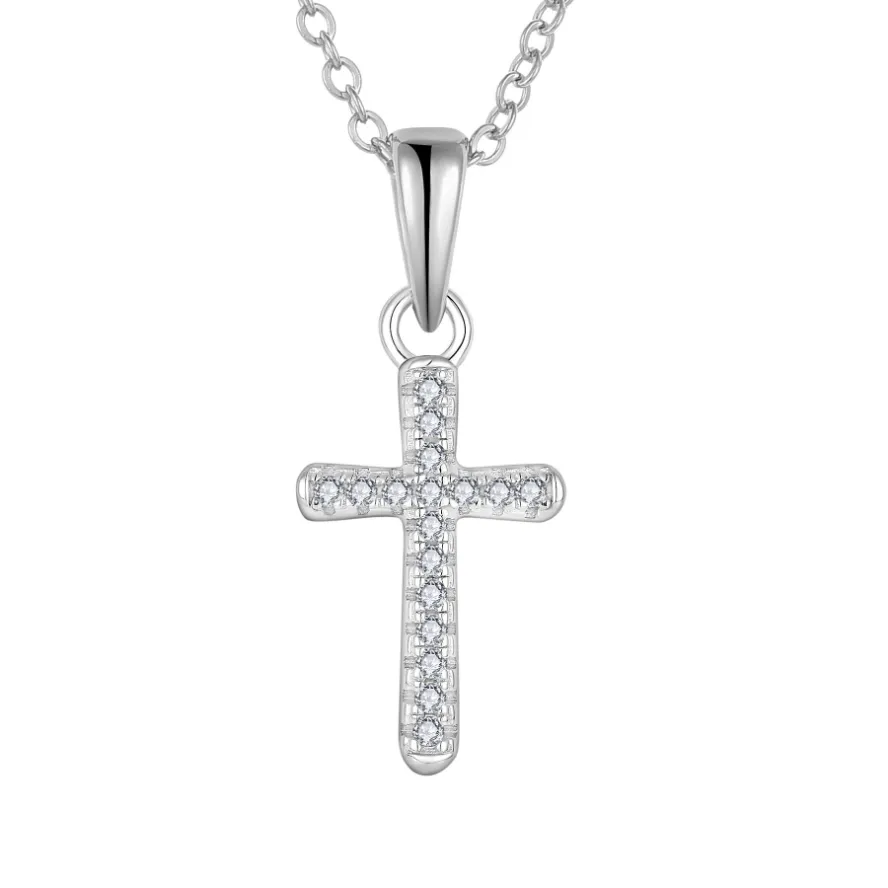 Colgante de Cruz de alta calidad, joyería religiosa, colgante de cruz de plata de ley 925 chapado en rodio para fabricación YL