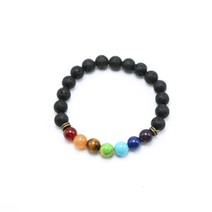 Modyle — <span class=keywords><strong>Bracelet</strong></span> des 7 chakras, en pierres de lave naturelles, pour femmes, bijou en perles, nouveauté - Product Image 5