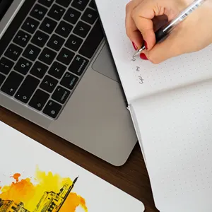 Be Online Istanbul Collection Carnet de croquis panoramique 14x21 cm, couverture rigide, pages pointillées, kaki et orange - Product Image 5