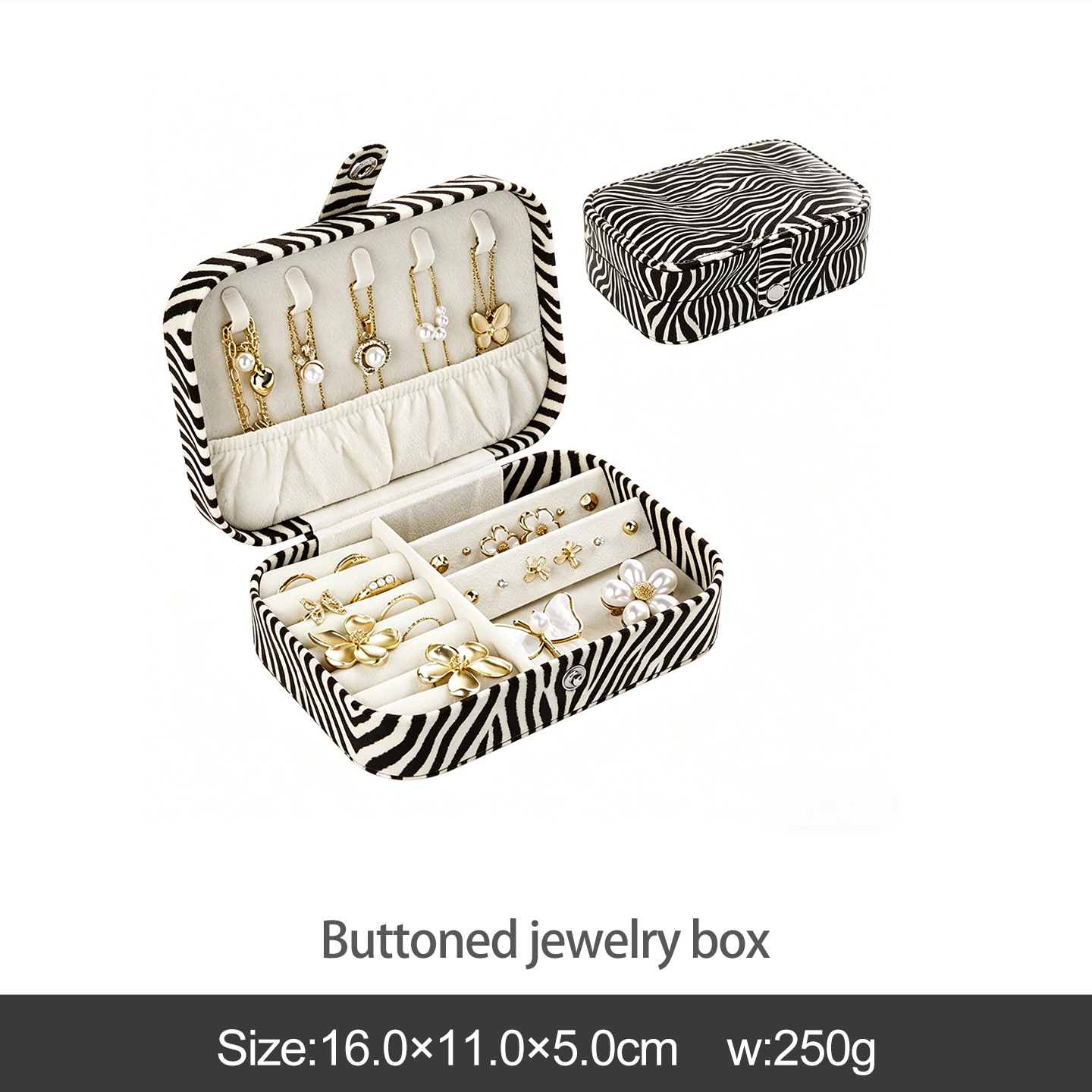 Boîte à bijoux à veines blanches