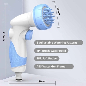 Garden Hose Nozzle Adjustable PP+ABS <b>Push</b> Smart Button Variable Spray Patterns for Showering Pets - Product Image 4