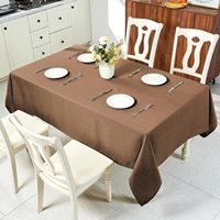 Nappe rectangulaire en lin tissé texturé / Housse de table pour salle à manger, sans plis
