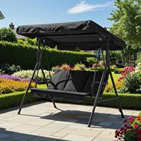 Fauteuil balançoire d'extérieur pour 3 personnes avec auvent réglable pour patio, cour ou jardin