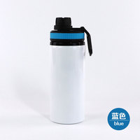 Bouteille d'eau en aluminium de sublimation avec logo personnalisé étanche et légère pour la randonnée et le sport 400ml 500ml 750ml capacités mousqueton