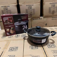 Ustensiles de cuisine, batterie de cuisine antiadhésive, marmite double face en pierre, cuisinière à induction et cuisinière à gaz, marmite en fonte d'aluminium, marmite à ragoût, marmite à soupe