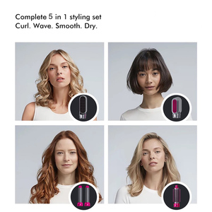 Professional 1000W Pink Salon Tools 5-in-1 Multi Styler Hot Air <strong>Hair</strong> Dryer Wrap Brush Curler <strong>Straightener</strong> <strong>for</strong> All <strong>Hair</strong> Types - Product Image 4