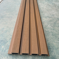 Panneau de bardage mural extérieur en WPC à grain de bois UTO 219x26mm, panneau décoratif creux à quatre trous pour façades de maisons modernes