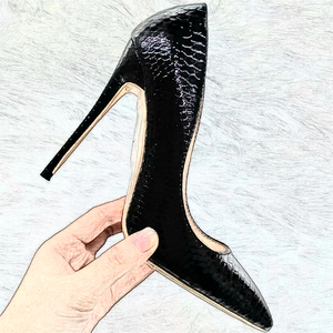 Chaussures à talons hauts personnalisées en peau de serpent pour femmes, escarpins, vente chaude, grande taille 44, directement de l'usine - Product Image 1