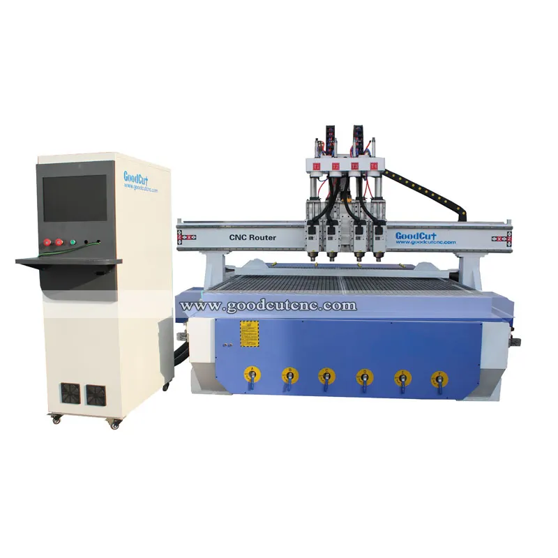 6kw Air Cooling Four Spindles Multi Heads 3d CNC Router 1325 for Furniture Windows Cabinet