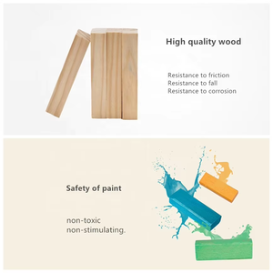 Giocattoli da costruzione personalizzati per bambini stampati con logo S taglie colorate 54 pezzi in legno mattonelle di legno set di <span class=keywords><strong>giochi</strong></span> classici - Product Image 3