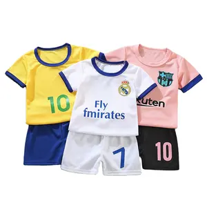 Camiseta de fútbol para niños, traje ligero y transpirable de manga corta para verano, 2021