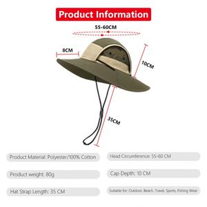 Chapeau de soleil d'extérieur OEM avec logo personnalisé brodé, chapeau bob pour la pêche et la randonnée, design tricoté assorti aux couleurs - Product Image 4