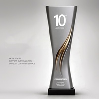 Trophée personnalisé haut de gamme en résine plaquée or, créatif, pour entreprise, prix d'image de marque, cadeau, médailles et plaques de prestige