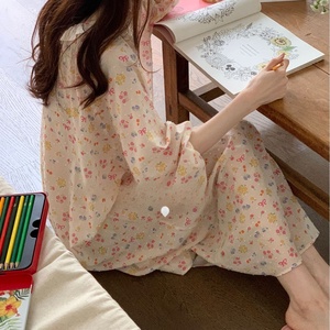 2025 printemps été Floral Loungewear chemise de nuit douce femmes Cutwork robe <span class=keywords><strong>originale</strong></span> - Product Image 3