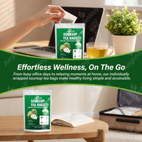 Aeglewell OEM/ODM Sachets de thé aux feuilles de corossol 100% pures et naturelles, Tisane pour le soutien immunitaire et la relaxation
