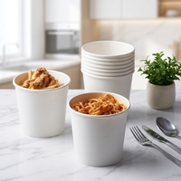 Contenants alimentaires et gobelets à soupe jetables en papier écologique recyclable à paroi simple de 8 oz à 24 oz avec logo personnalisé