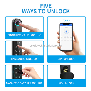 Hẹp-stile cửa hợp kim nhôm nhiệt phá vỡ công nghệ kính/Brass cửa thông minh Ổ khóa cửa đám mây Bộ nhớ Thẻ thông qua tuya Wifi App - Product Image 3