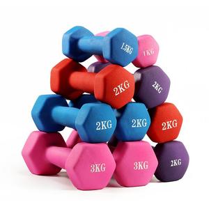 <span class=keywords><strong>Petit</strong></span> haltère hexagonal de gymnastique enduit de vinyle bon marché haltères en néoprène mini haltères de fitness ensemble blanc 3kg pour enfants - Product Image 6