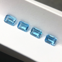 Vente en gros de pierres semi-précieuses en vrac pierre topaze bleue suisse naturelle pierres précieuses en vrac taille émeraude pour la fabrication de bijoux