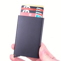 Porte-cartes de crédit minimaliste en aluminium pour homme, best-seller, fin et élégant, avec ouverture automatique, pour poche avant, idéal pour les cadeaux