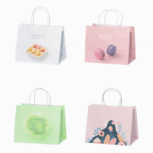 Custom Wholesale Cute Cartoon Senior Children <b>Gift</b> <b>Bag</b> Kraft Paper Tote Packaging <b>Bags</b> With Colorful Handle - Product Image 1