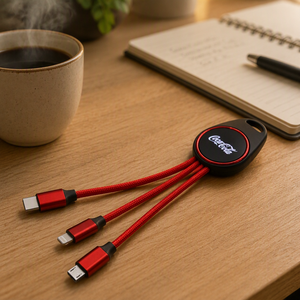 Accessoire pour téléphone, kit de câble <span class=keywords><strong>adaptateur</strong></span> de charge USB multifonction 3 en 1, porte-clés avec lumière LED, câble de charge rapide USB Type C, <span class=keywords><strong>adaptateur</strong></span> de voyage - Product Image 1