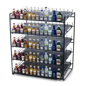 Cremalheira do Metal Prateleira de Alimentos Merchandiser Doces Display Stand Mini Tiro Garrafa De Licor Garrafa de Rack