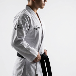 Listo para Enviar: Lote <span class=keywords><strong>de</strong></span> Telas Jacquard Ripstop Blancas y Negras para Dobok <span class=keywords><strong>de</strong></span> Taekwondo, 100% Algodón, Mezcla <span class=keywords><strong>de</strong></span> Poliéster y Nylon, Tejido Entrelazado - Product Image 1