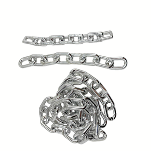 도매 UV 도금 실버 플라스틱 ABS 체인 UV 전기 도금 삽입 버클 오픈 링 수하물 기하학적 체인 - Product Image 4