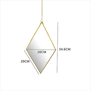 Stile nordico geometrico minimalista ottone metallo a forma di diamante specchio da parete <span class=keywords><strong>ingresso</strong></span> sala appesa per il trucco specchio del bagno - Product Image 6