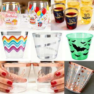 Vasos de Plástico Transparente de 12oz y 17oz con Impresión de Logotipo, para <span class=keywords><strong>Aniversario</strong></span> de Empresa de 30 y <span class=keywords><strong>50</strong></span> Años, Brindis de Boda, Vasos Fríos Esmerilados de 16oz Taza de Plástico - Product Image 6