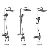 Ensemble de douche intelligent pour hôtel avec affichage numérique LED, robinets thermostatiques, système de douche pluie mural de luxe, colonne de douche