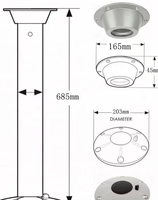 Kit de support de table intérieure de voiture en alliage, pied de table amovible, couleur unie, pour bateau, yacht, camping-car, caravane, modèle de motorhome