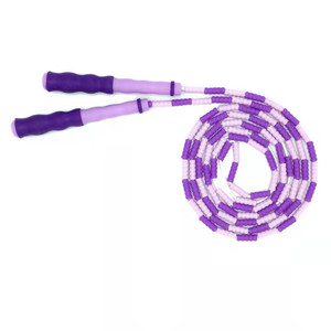 Corde à sauter en PVC avec perles pour exercices de Fitness, segmentée, pour enfants et adultes, colorée, souple et perlée - Product Image 3