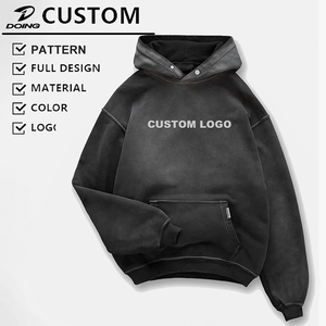 Áo hoodie chất lượng cao, unisex, nam nữ đều mặc được, thêu vai, chất liệu cotton dày, nặng 350-500 gsm, áo trơn, may theo yêu cầu, size lớn - Product Image 1