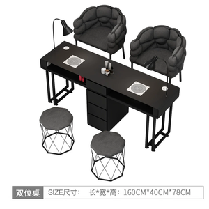 Zxm S Beauty Salon Furniture Package <b>Nail</b> Bar Desk Manicure <b>Table</b> Luxury Tufted Manicure <b>Tables</b> With Chair - Product Image 6