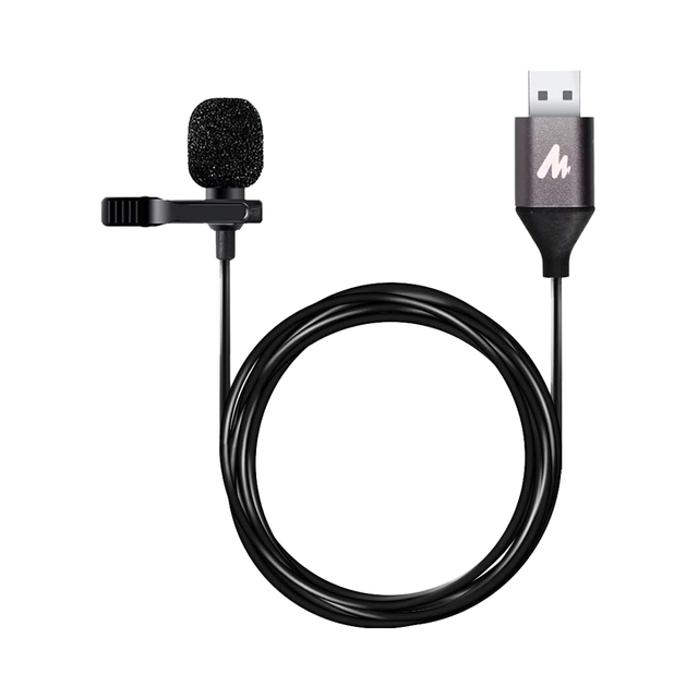 Borlig BLG-UL10 Wired USB Lightweight Lavalier Microphone 192KHZ/24BIT Omnidirectional Metal Lapel/Shirt Collar Clip PC