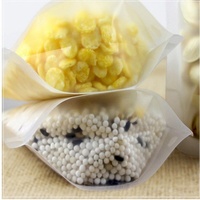 Sachets écologiques en plastique transparent pour aliments, 100% éco-responsable, avec fermeture à glissière, emballages debout, biodégradables, pour haricots de soja