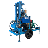 Plateforme mobile portable FY avec châssis à roues, moteur diesel, pompe de forage de puits d'eau, boîte de vitesses, profondeur maximale de 200 m, diamètre de forage de 200 mm, 380 V