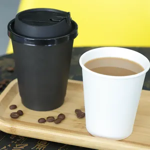 Manufacturer Biodegradable Paper Coffee Cup Custom Logo Printing Paper Disposable ECO-friendly Cup For Hot Drinks With Handle
